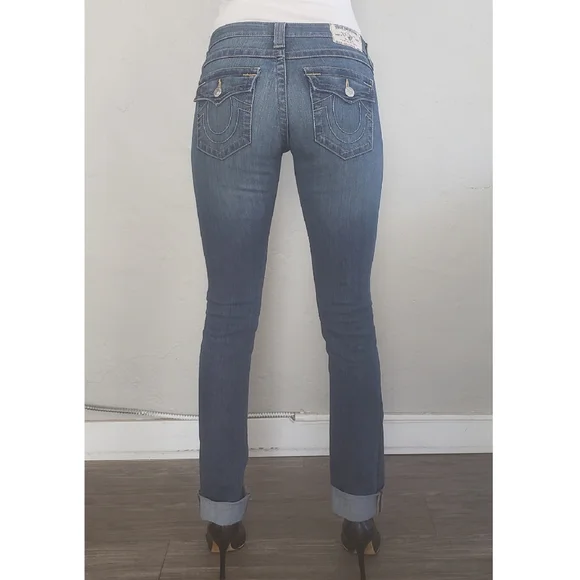True Religion Blue Jeans Size 26 Straight Leg - Picture 4 of 9